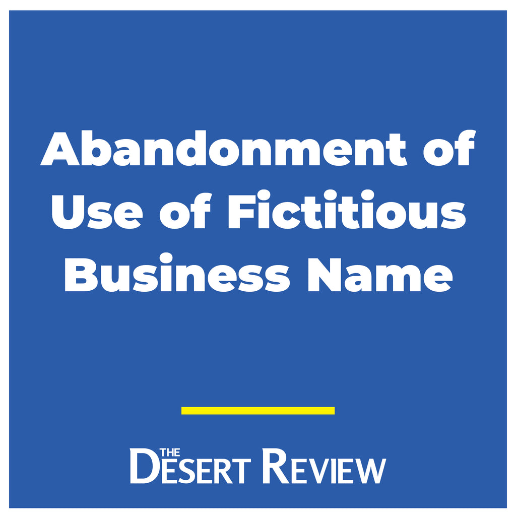 Abandonment of Use of Fictitious Business Name